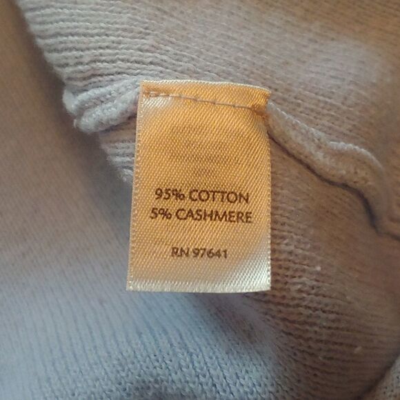 Purejill cotton/cashmere blend blue sweater. Size Medium.  Rolled hems. - Picture 7 of 8